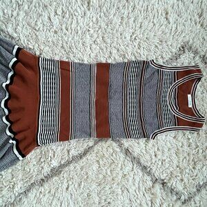 SANDRO bodycon midi dress, striped (size 6)
